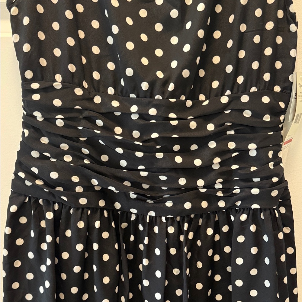 Eliza J Black and White Polka Dot Mini Dress - Picture 4 of 5